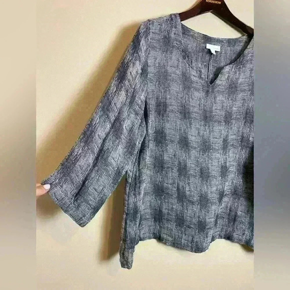 Pure Jill top 80% linen navy grey top L - Picture 4 of 8